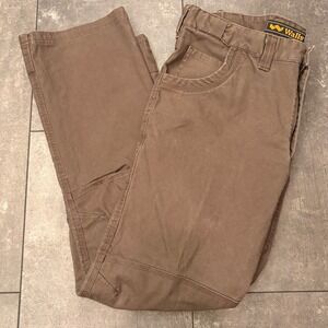 Walls Mens Brown Duck Canvas Work Pants Articulated Knee Utility Trousers 36x32